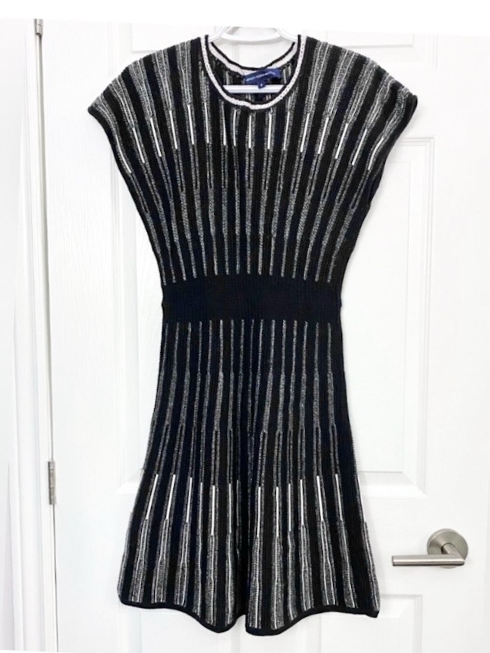 French Connection Black and White Knit Dress